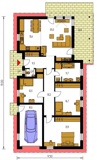 Floor plan of ground floor - BUNGALOW 115